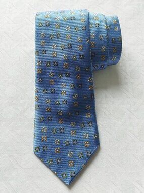 Luigi Napoli Classic Floral Pattern Silk Tie Business Formal Wear Made In Italy